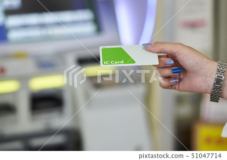 Station train woman ticket gate photography cooperation "Keio Electric Railway Co., Ltd." 51047714