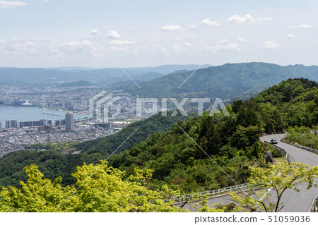 Toward the Otsu city area in spring from each point of Hieizan Driveway Toward the Otsu city area in spring from each point of Hieizan Driveway 51059036