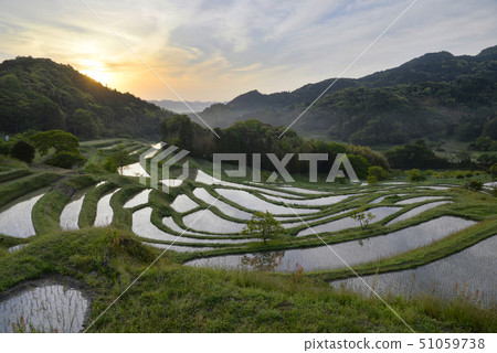 Oyama Senmaida In The Morning Kamogawa City Stock Photo