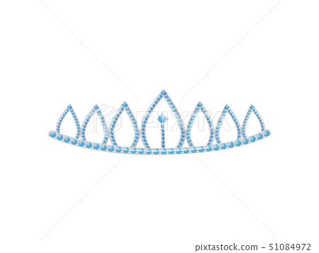 Silver tiara in the form of a series of leaves with small diamonds. Vector illustration. Silver tiara in the form of a series of leaves with small diamonds. Vector illustration. 51084972