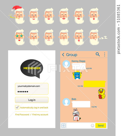 Kakao talk Messenger Design Mockup and Stickers Kakao talk Messenger Design Mockup and Stickers 51085361