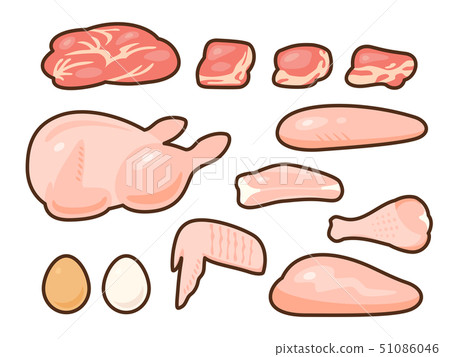 Chicken illustration set (with lines) 51086046