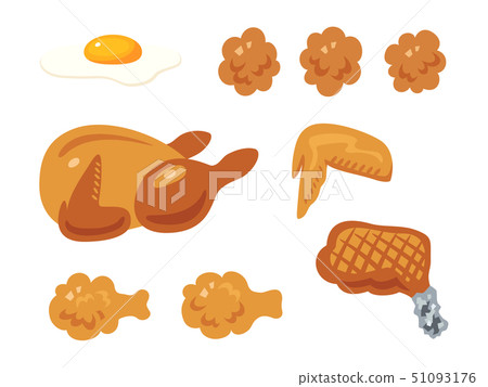Chicken dishes illustration set (without lines) Chicken dishes illustration set (without lines) 51093176
