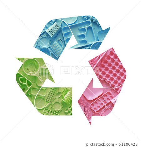 Illustration recycling symbol of plastic tableware Illustration recycling symbol of plastic tableware 51100428