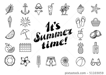 set summer icon design elements Summer time. set summer icon design elements Summer time. 51103059