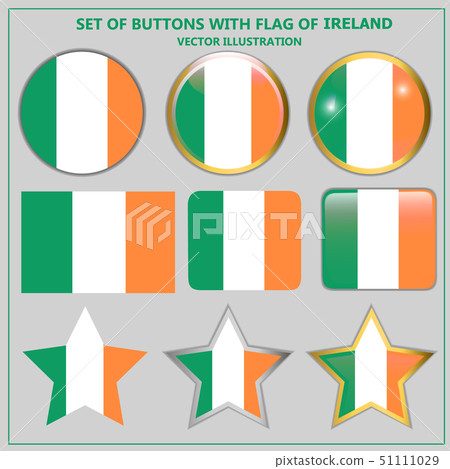 Buttons set flag of Ireland . Illustration. 51111029