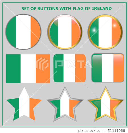 Buttons set flag of Ireland . Illustration. 51111066