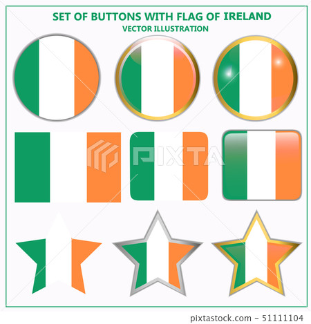 Buttons set flag of Ireland . Illustration. 51111104