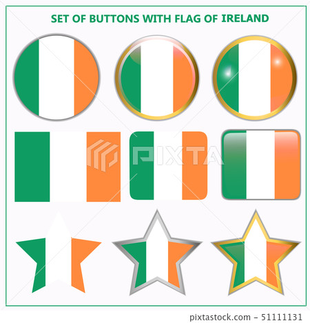 Buttons set flag of Ireland . Illustration. 51111131