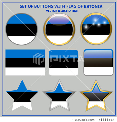 Set of buttons with flag of Estonia. Vector. Set of buttons with flag of Estonia. Vector. 51111358