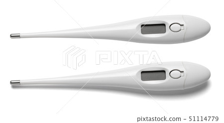 Medical electronic thermometers isolated on white background Medical electronic thermometers isolated on white background 51114779