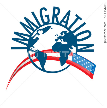 Immigration word concept around the world with USA 51115608