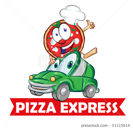 Pizza express delivery car cartoon 51115614