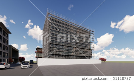 Construction site under construction Scaffolding assembly CG7 51118787