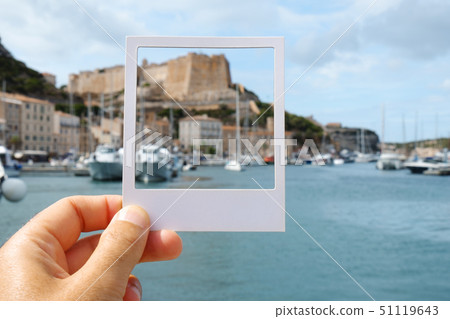 man with a frame in Bonifacio, Corsica, France man with a frame in Bonifacio, Corsica, France 51119643