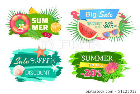 Summer Time Big Sale Banners Vector Illustration Summer Time Big Sale Banners Vector Illustration 51123012