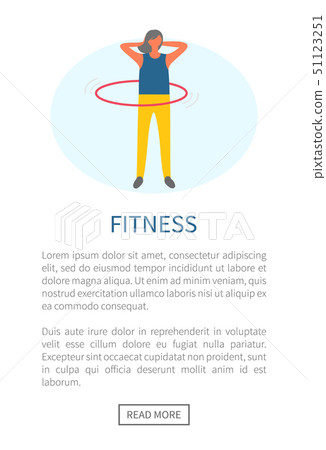 Woman Rotates Hulahup, Fitness Exercise and Sport 51123251