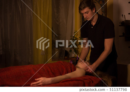 Spa facial massage for woman client Spa facial massage for woman client 51137798