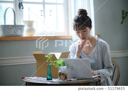 Woman lifestyle internet shopping personal computer 51179655