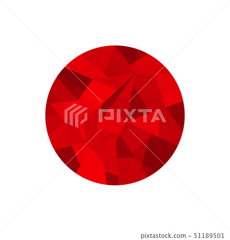 The isolated low poly red circle - Japanese flag 51189501
