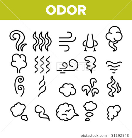 Odor, Smoke, Smell Vector Linear Icons Set 51192548