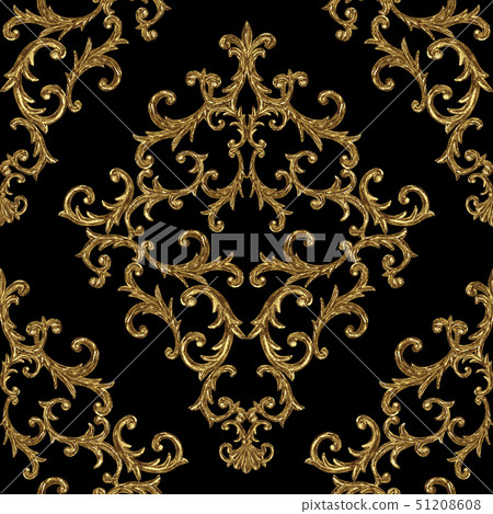 Baroque golden elements ornamental seamless 51208608