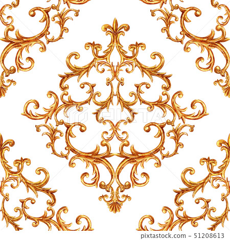 Baroque golden elements ornamental seamless 51208613