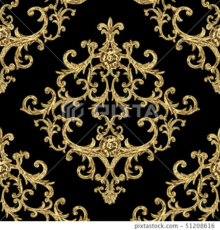 Baroque golden elements ornamental seamless 51208616