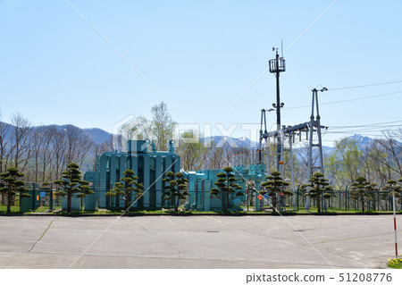 Taking a picture of the spring scenery of Hokkaido Electric Nadagawa Geothermal Power Station in the sunny Hokkaido Morimachi Nadagawa area Taking a picture of the spring scenery of Hokkaido Electric Nadagawa Geothermal Power Station in the sunny Hokkaido Morimachi Nadagawa area 51208776