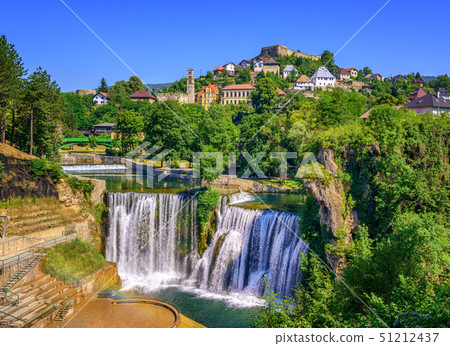 Jajce town with Pliva Waterfall, Bosnia 51212437