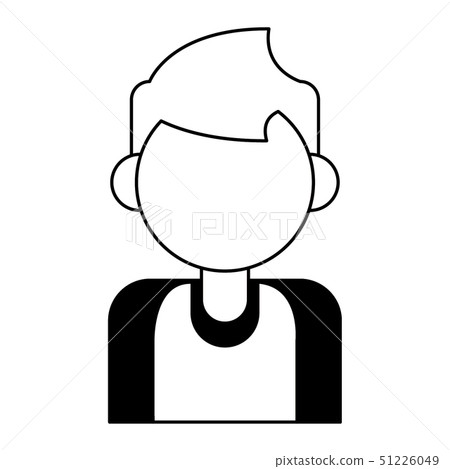 man avatar cartoon character portrait in black and white man avatar cartoon character portrait in black and white 51226049