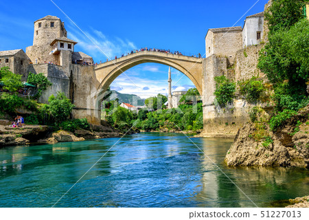 Old Bridge and Mosque in Mostar, Bosnia 51227013