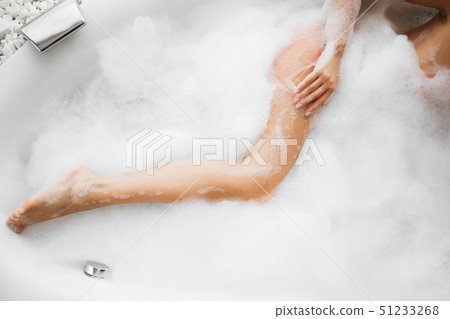Woman Body In Bath Foam, Top view 51233268