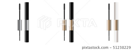 A mascara tube and   wand applicator. Cosmetic 51238229