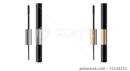 A mascara tube and   wand applicator. Cosmetic 51238231