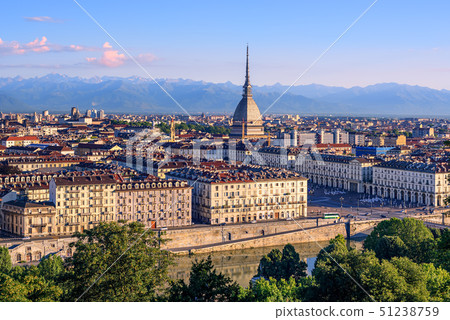 Cityscape of Turin and Alps mountains, Italy Cityscape of Turin and Alps mountains, Italy 51238759