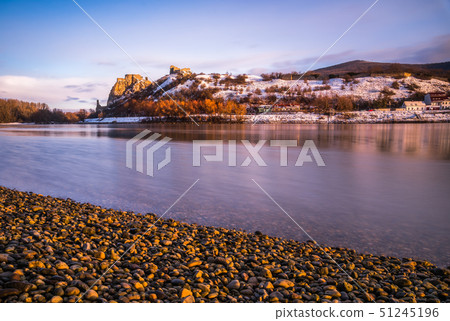 Snow Covered Devin Castle ar Sunrise Snow Covered Devin Castle ar Sunrise 51245196