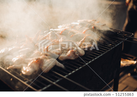 pork barbecue, cooked on grilled charcoal barbecue pork barbecue, cooked on grilled charcoal barbecue 51255863