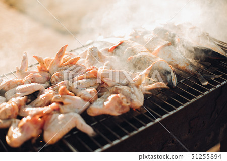 pork barbecue, cooked on grilled charcoal barbecue pork barbecue, cooked on grilled charcoal barbecue 51255894