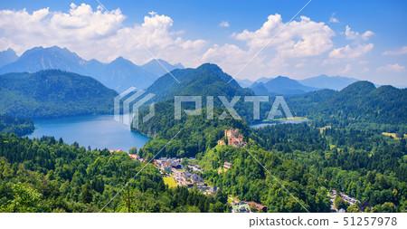 Hohenschwangau castle, Alps mountains, Germany 51257978