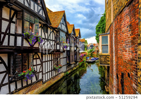 Medieval houses in Canterbury Old Town, England 51259294