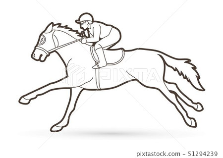 Jockey riding horse cartoon sport graphic vector Jockey riding horse cartoon sport graphic vector 51294239