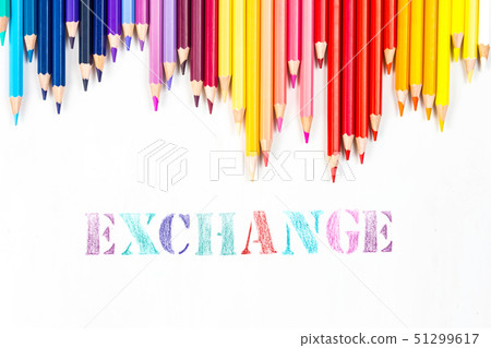 Exchange drawing by colour pencils  51299617