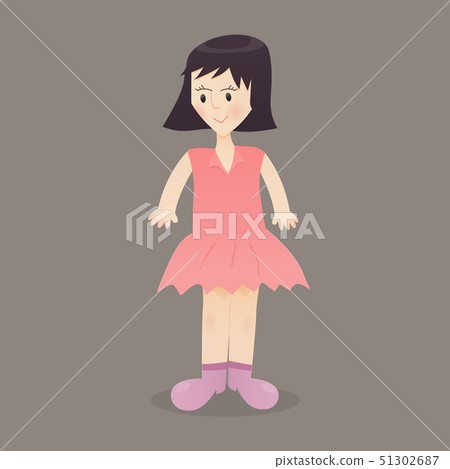 A girl wearing a pink shirt smiling happily 51302687