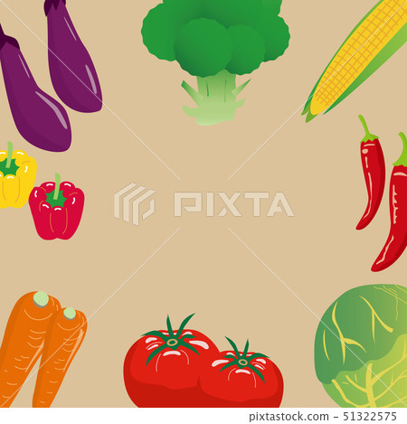 Vegetable Banner Frame Stock Illustration 51322575 Pixta