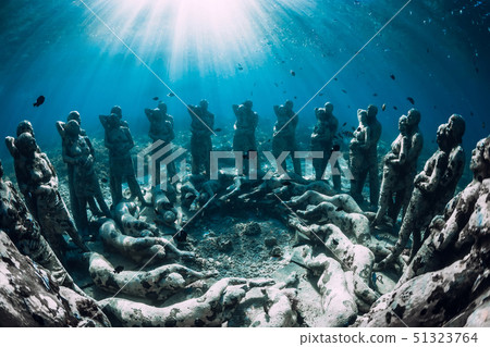 Underwater statues on Gili Meno Island, Indonesia. Underwater statues on Gili Meno Island, Indonesia. 51323764