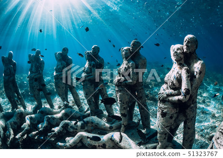 Underwater statues on Gili Meno Island, Indonesia. 51323767