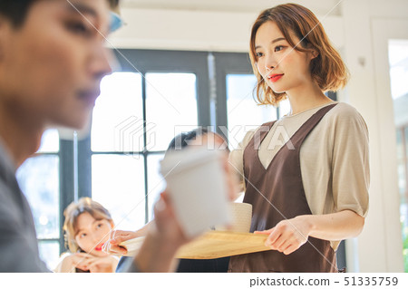 Female cafe clerk Female cafe clerk 51335759