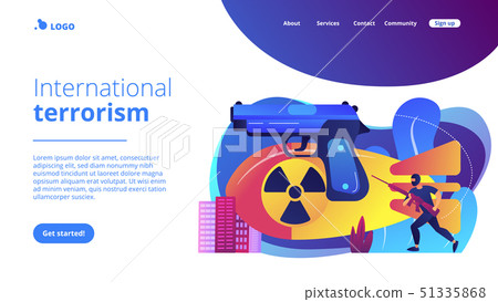 International terrorism concept landing page. International terrorism concept landing page. 51335868