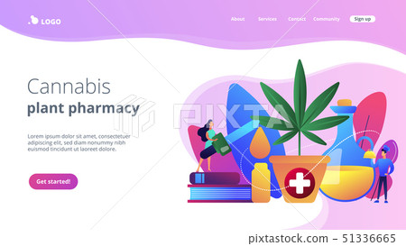 Hemp seed oil concept landing page. Hemp seed oil concept landing page. 51336665